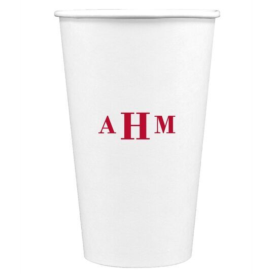 Sophisticated Monogram Paper Coffee Cups